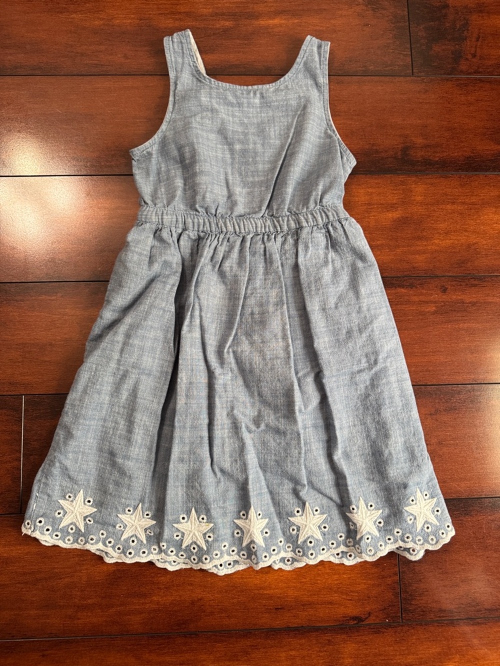 Cat & Jack Light Blue Chambray Star Eyelet Sundress